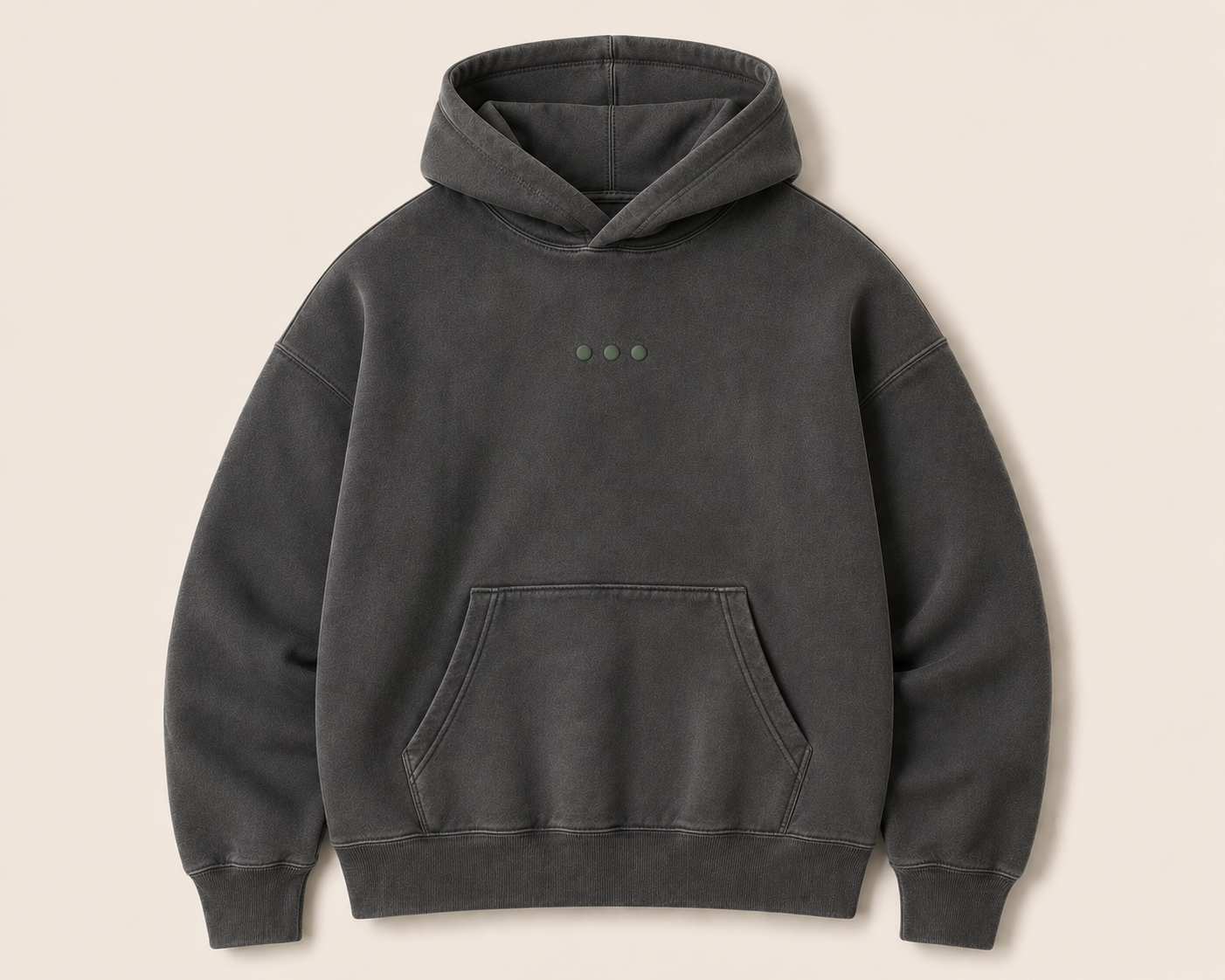 Heavyweight hoodie in washed charcoal